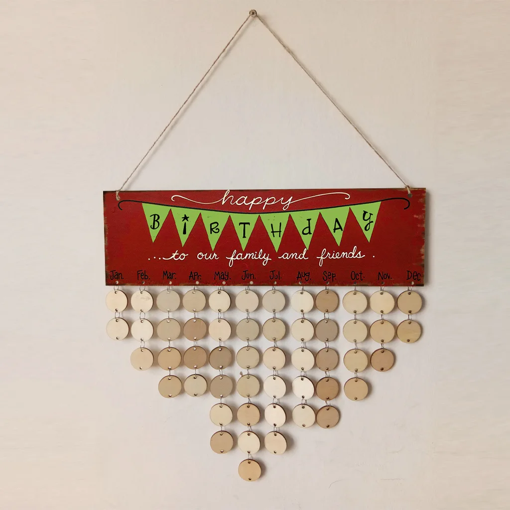 Wooden Birthday Reminder Calendar Sign Board Wall Hanging DIY Decorative Tracker Plaque for Home
Wooden Birthday Reminder Calendar Sign Board Wall Hanging DIY Decorative Tracker Plaque for Home