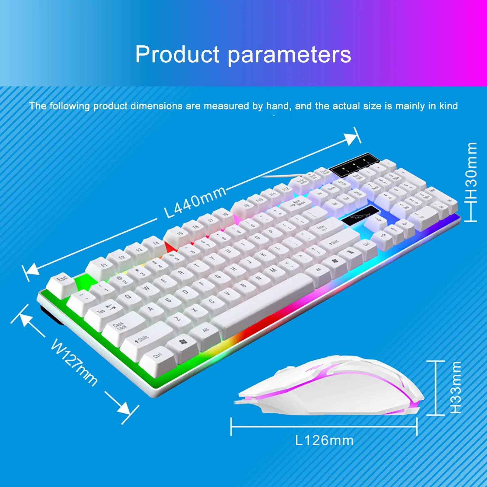 Colorful LED Illuminated Backlit USB Wired PC Rainbow Gaming Keyboard Mouse Set With Multi-function Buttons Ergonomic Keyboard
Colorful LED Illuminated Backlit USB Wired PC Rainbow Gaming Keyboard Mouse Set With Multi-function Buttons Ergonomic Keyboard