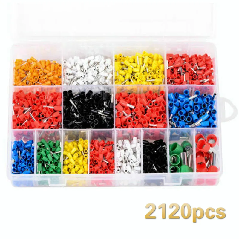 2120PCS E0508 E7508 E1008 E1510 E2508 Insulated Ferrules Terminal Block Cord End Wire Connector Electrical Crimp Terminator
2120PCS E0508 E7508 E1008 E1510 E2508 Insulated Ferrules Terminal Block Cord End Wire Connector Electrical Crimp Terminator