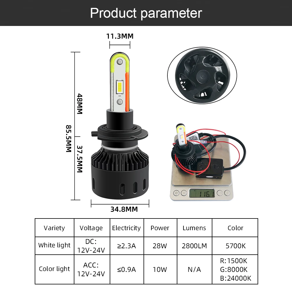 H7 Car LED RGB Headlight Kit APP Bluetooth Control Multicolor Fog Lights Bulbs Lamp for Car Trucks Automotive LED headlights
H7 Car LED RGB Headlight Kit APP Bluetooth Control Multicolor Fog Lights Bulbs Lamp for Car Trucks Automotive LED headlights