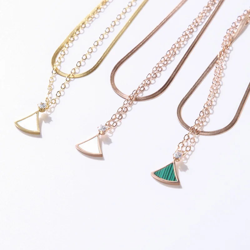 New Style Titanium Steel Necklace Fashion Temperament Korean Style Small Skirt Rose Gold Double Layer Clavicle Chain Female
New Style Titanium Steel Necklace Fashion Temperament Korean Style Small Skirt Rose Gold Double Layer Clavicle Chain Female
