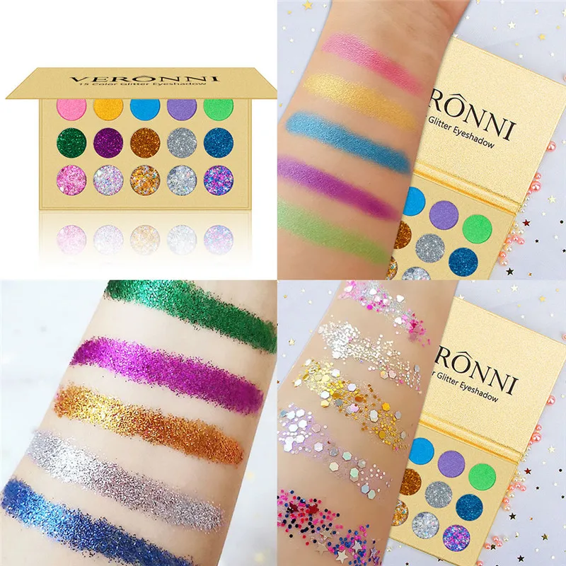 VERONNI Eyeshadow Palette косметика для макия Makeup 15 Colors Sequins Pressed Powder Shiny Matte Glitter Pigment Cosmetics
VERONNI Eyeshadow Palette косметика для макия Makeup 15 Colors Sequins Pressed Powder Shiny Matte Glitter Pigment Cosmetics