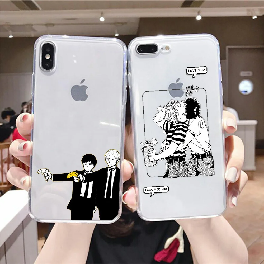 Чехол для телефона с изображением бананов и рыбок из аниме iphone 5 5s se 2 6 6s 7 8 12 mini plus X