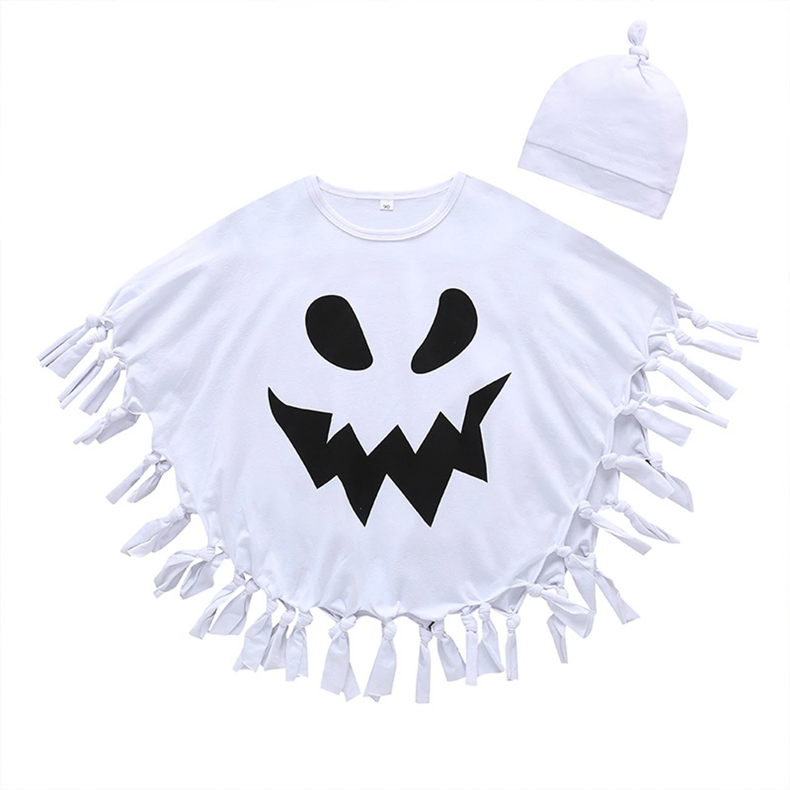 Little Boy\u2019s Casual Sleeveless Cloak Cartoon Halloween Printing Tassel Bat Style Cape with Hat 
Little Boy\u2019s Casual Sleeveless Cloak Cartoon Halloween Printing Tassel Bat Style Cape with Hat