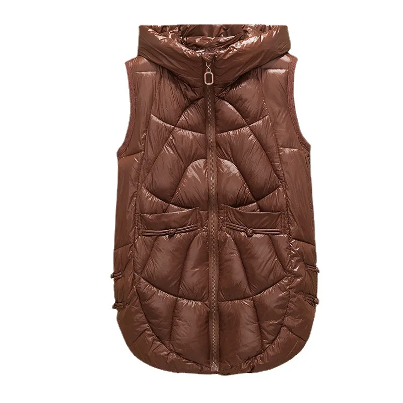 2021 Glossy Women's Down Cotton Vest Autumn Winter Hooded Mid-Long Sleeveless Jacket Coat Loose Female Waistcoat Snow Wear Y082
2021 Glossy Women's Down Cotton Vest Autumn Winter Hooded Mid-Long Sleeveless Jacket Coat Loose Female Waistcoat Snow Wear Y082