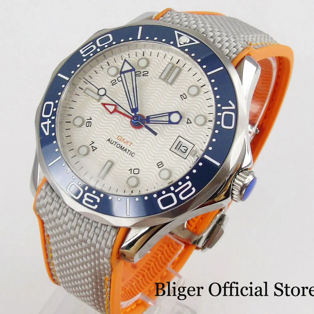 BLIGER White Wristwatch Men Rotating Bezel Rubber Band GMT Hand Autoamtic Movement Ceramic Bezel Insert
BLIGER White Wristwatch Men Rotating Bezel Rubber Band GMT Hand Autoamtic Movement Ceramic Bezel Insert