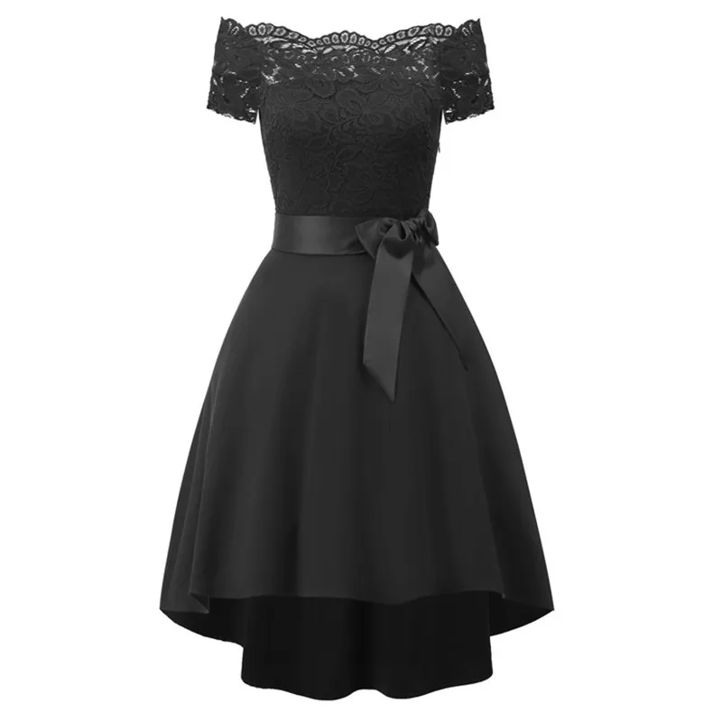 Grace Black Homecoming Dresses Boat Neck Short Sleeve Prom Gowns Lace A-line High/Low Party Dresses Cocktail Dresses
Grace Black Homecoming Dresses Boat Neck Short Sleeve Prom Gowns Lace A-line High/Low Party Dresses Cocktail Dresses