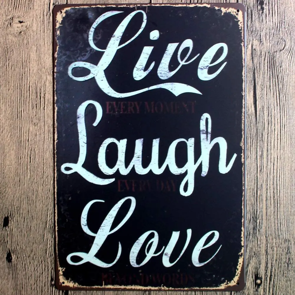 Live Laugh Love Retro Tin Metal Wall Art Signs, Original Design Thick Tinplate Print Poster Wall Decoration
Live Laugh Love Retro Tin Metal Wall Art Signs, Original Design Thick Tinplate Print Poster Wall Decoration