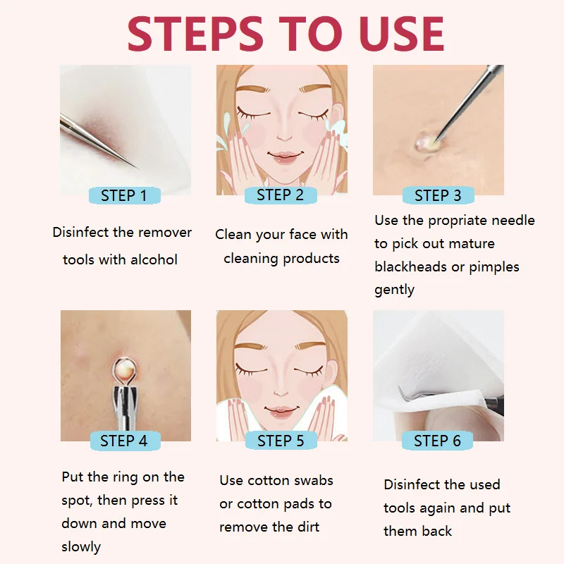 Sharp Blackhead Remover Blemish Extrator Whitehead Popping Pimple Removal Acne Needle Tool Kit Remove Zit Comedo for Face Nose
Sharp Blackhead Remover Blemish Extrator Whitehead Popping Pimple Removal Acne Needle Tool Kit Remove Zit Comedo for Face Nose