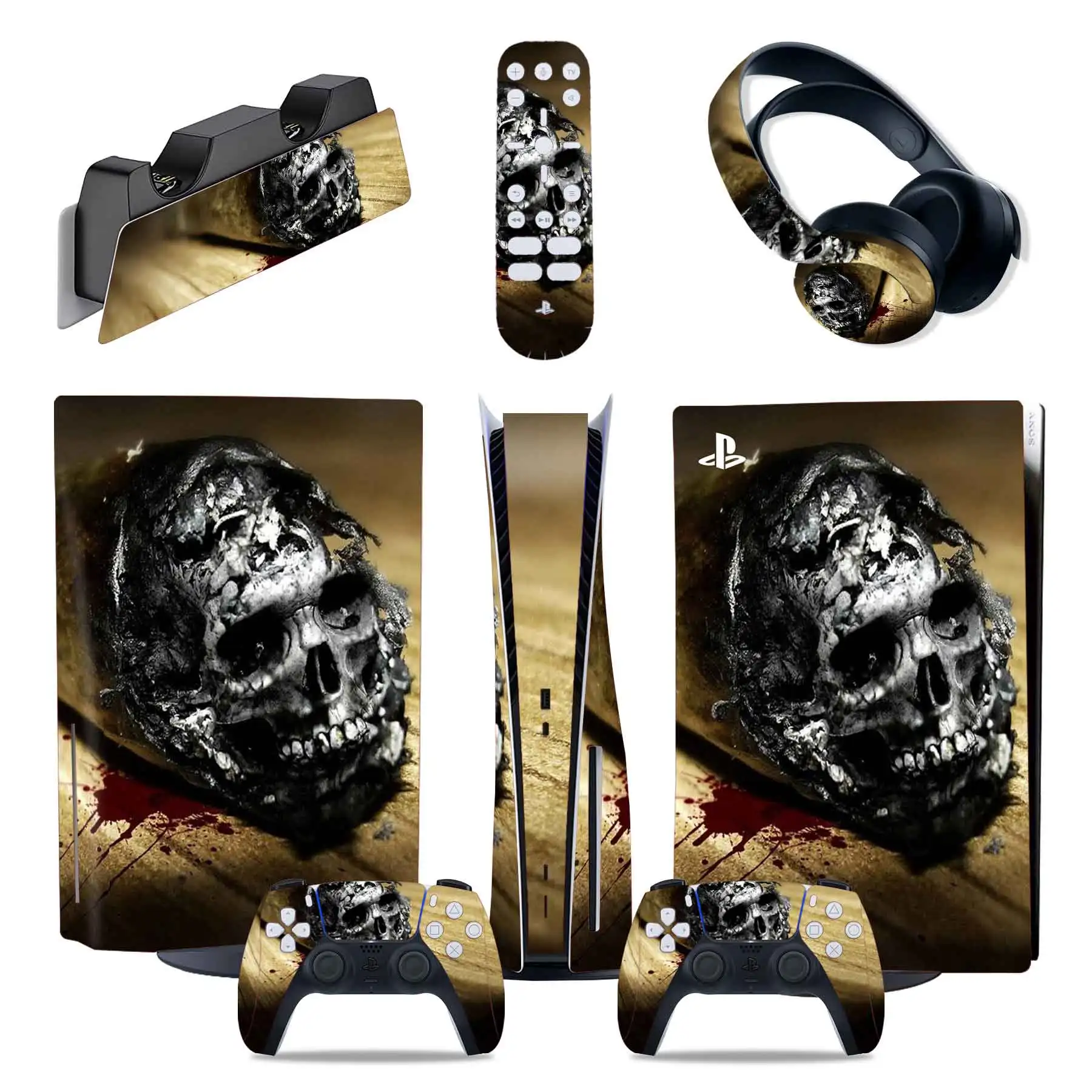 Skull Skin Sticker for PS5 Disc Console and Wireless Controller Full Set Decal Cover Skin Wrap for Playstation 5 Digital #0150
Skull Skin Sticker for PS5 Disc Console and Wireless Controller Full Set Decal Cover Skin Wrap for Playstation 5 Digital #0150