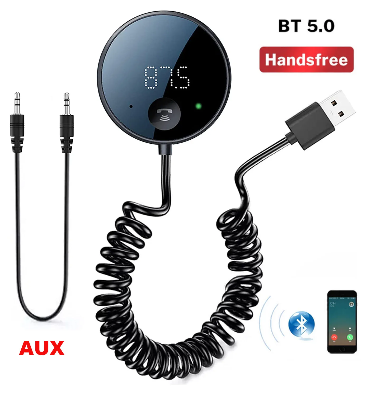 Car FM Transmitter Wireless AUX 3.5MM Audio Receiver TF Card Music MP3 Player Handsfree Bluetooth-compatible 5.0 Car Kit
Car FM Transmitter Wireless AUX 3.5MM Audio Receiver TF Card Music MP3 Player Handsfree Bluetooth-compatible 5.0 Car Kit