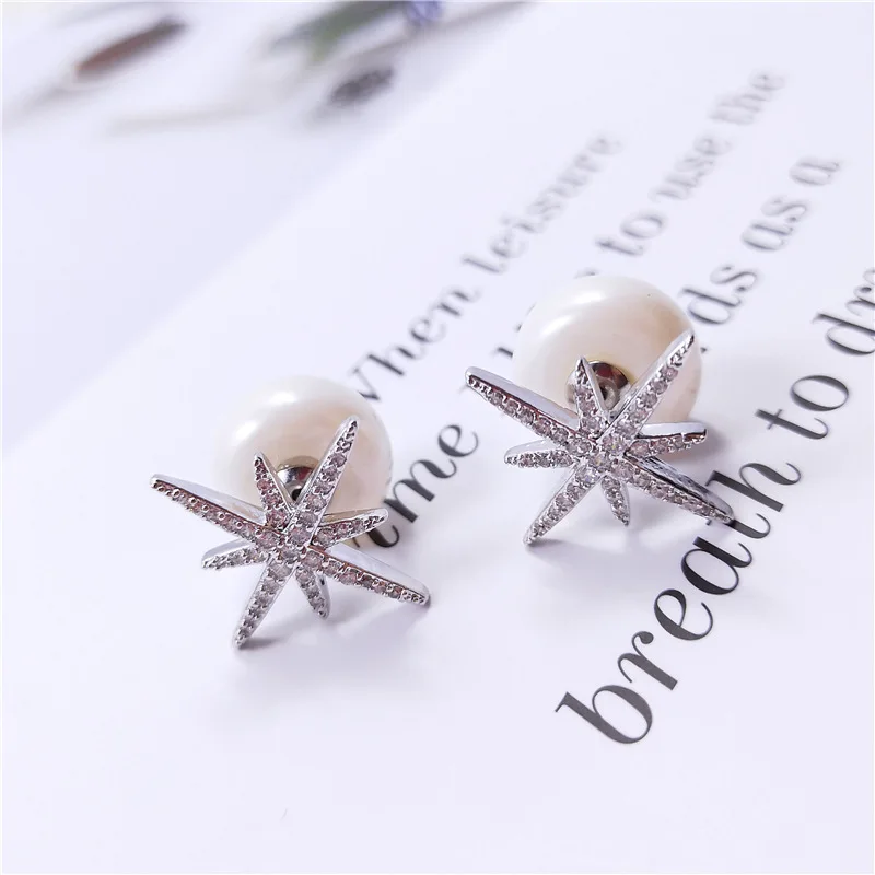 Korea AAA Zircon Snowflake Pearl Earring Prevent Allergy Silver Plated Earring Personality Fashion Women Wedding Party Jewelry
Korea AAA Zircon Snowflake Pearl Earring Prevent Allergy Silver Plated Earring Personality Fashion Women Wedding Party Jewelry