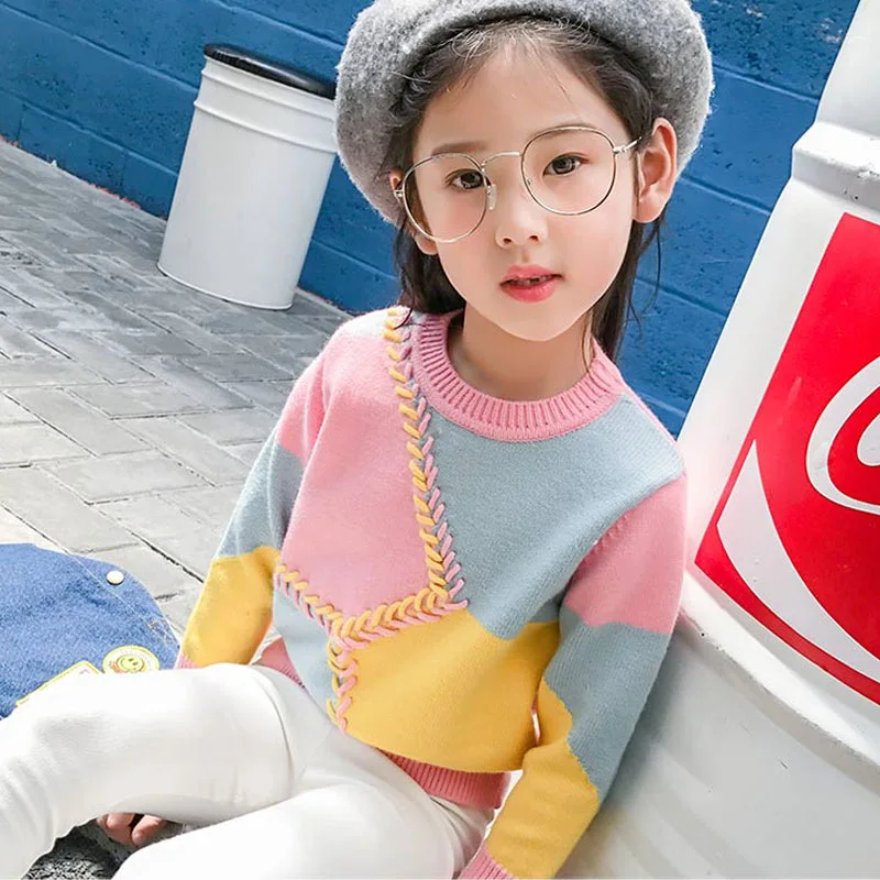 Girls Sweaters 3-15 Years Old Children's Warm Clothing Korean Patchwork O-Neck Kids Clothes Autumn Winter Bottoming Girl Sweater
Girls Sweaters 3-15 Years Old Children's Warm Clothing Korean Patchwork O-Neck Kids Clothes Autumn Winter Bottoming Girl Sweater