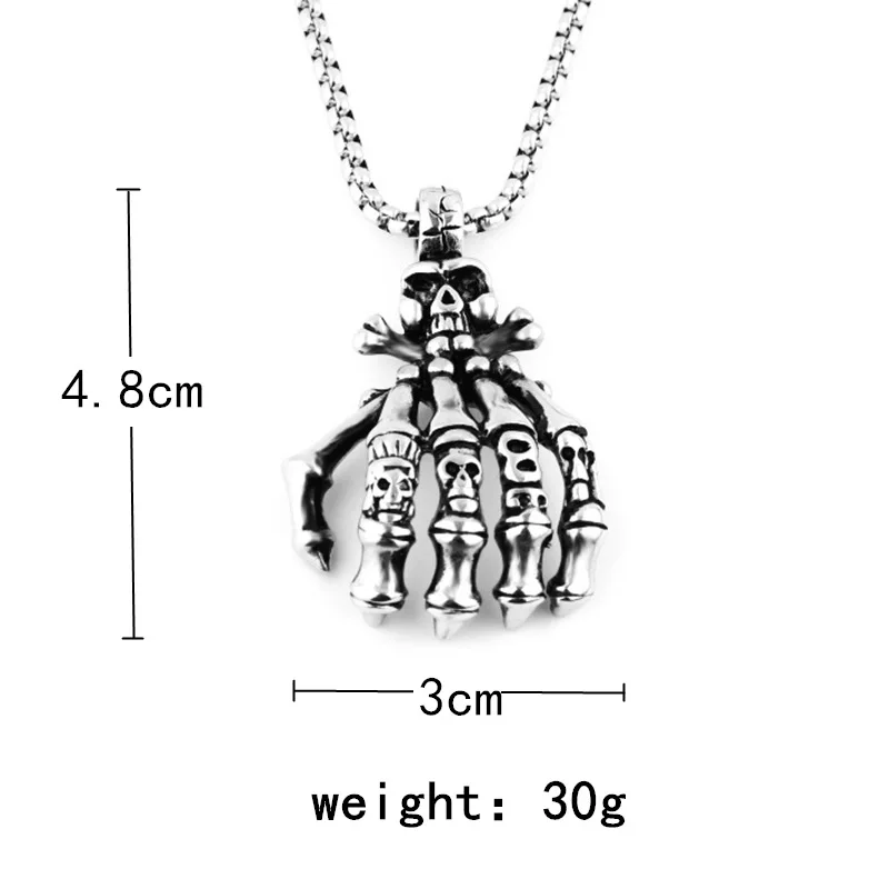Domineering ghost hand claw skull necklace retro men punk hip hop rock hand bone pendant birthday gift party jewelry wholesale
Domineering ghost hand claw skull necklace retro men punk hip hop rock hand bone pendant birthday gift party jewelry wholesale