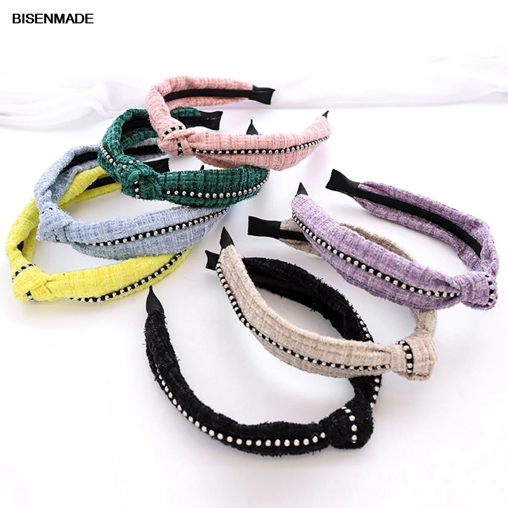 Vintage Metal Beads Bezel Women Knot Hairband Woolen Fabric Headbands Top Headwear Hair Accessories Girls Headdress Fashion 2020
Vintage Metal Beads Bezel Women Knot Hairband Woolen Fabric Headbands Top Headwear Hair Accessories Girls Headdress Fashion 2020