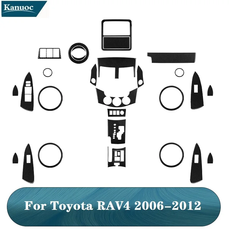 Черные наклейки из углеродного волокна для Toyota RAV4 2006-2012, декоративные аксессуары для салона автомобиля
Черные наклейки из углеродного волокна для Toyota RAV4 2006-2012, декоративные аксессуары для салона автомобиля