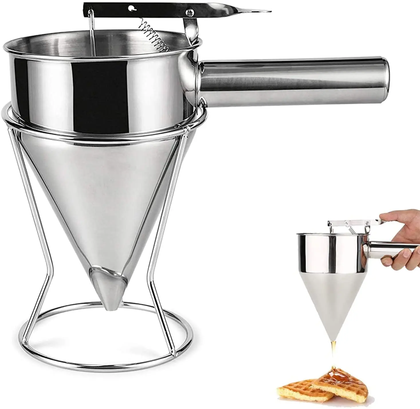 Stainless Steel Funnel Pancake Batter Dispenser With Rack For Cream Dosing Cupcake Maker Octopus Fish Ball Kitchen Baking Tools
Stainless Steel Funnel Pancake Batter Dispenser With Rack For Cream Dosing Cupcake Maker Octopus Fish Ball Kitchen Baking Tools