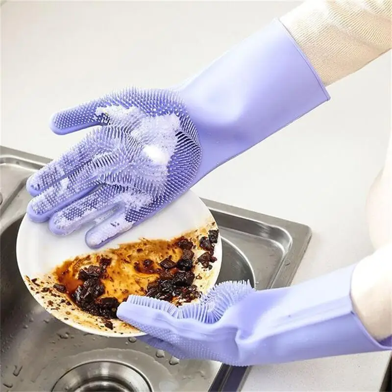 1Pair Magic Silicone Dishwashing Dishes Cleaning Gloves Reusable Silicone Dishwashing Gloves for Kitchen Housekeeping Clean Tool
1Pair Magic Silicone Dishwashing Dishes Cleaning Gloves Reusable Silicone Dishwashing Gloves for Kitchen Housekeeping Clean Tool