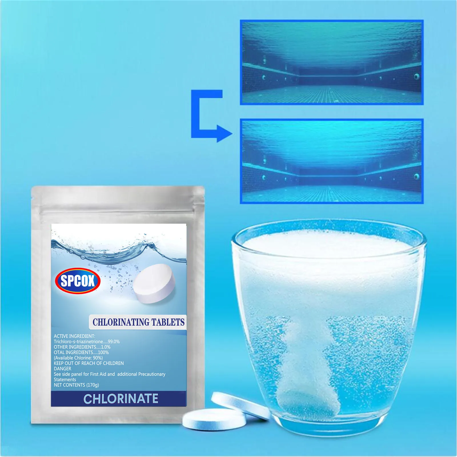 Multi-effect Disinfection Of Bagged Swimming Pool Effervescent Tablets pool cleaning chloortabletten zwembad
Multi-effect Disinfection Of Bagged Swimming Pool Effervescent Tablets pool cleaning chloortabletten zwembad