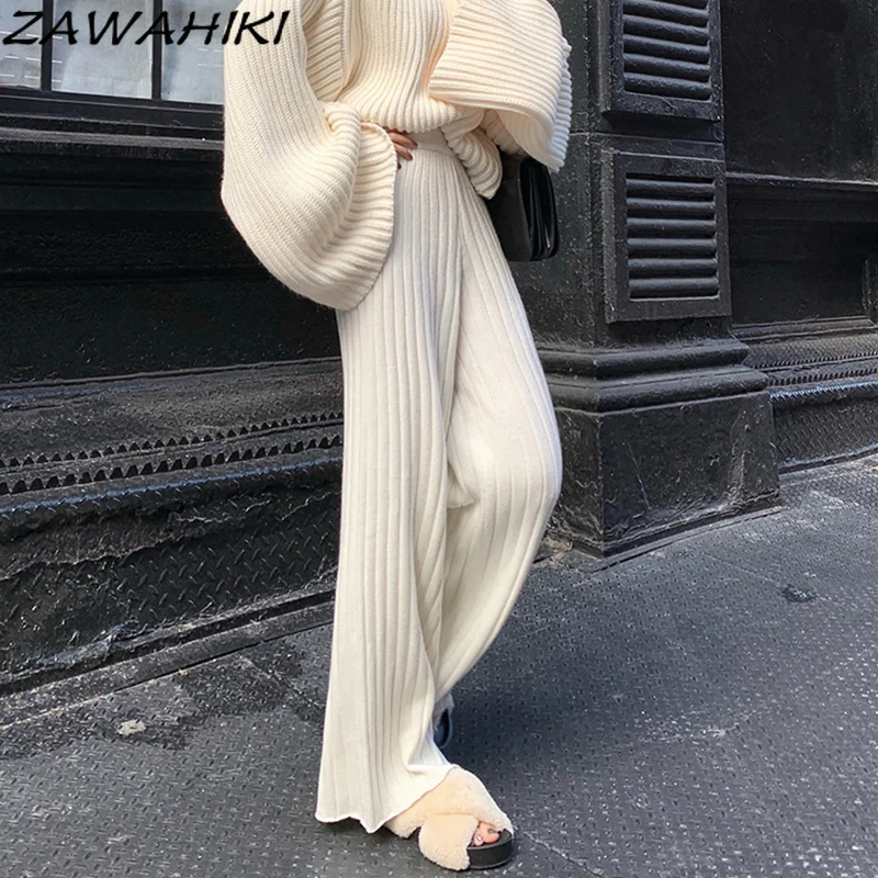ZAWAHIKI Thick Wool Wide-leg Pant Women Autumn and Winter Solid Fashion Joggers Lazy Straight Long Pants White Knit Trousers
ZAWAHIKI Thick Wool Wide-leg Pant Women Autumn and Winter Solid Fashion Joggers Lazy Straight Long Pants White Knit Trousers