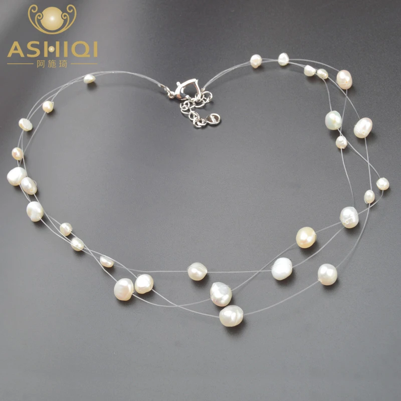 ASHIQI Multilayer Natural Baroque Pearl Choker Necklace for Women Simple Style Handmade DIY Wedding Party Jewelry gift
ASHIQI Multilayer Natural Baroque Pearl Choker Necklace for Women Simple Style Handmade DIY Wedding Party Jewelry gift