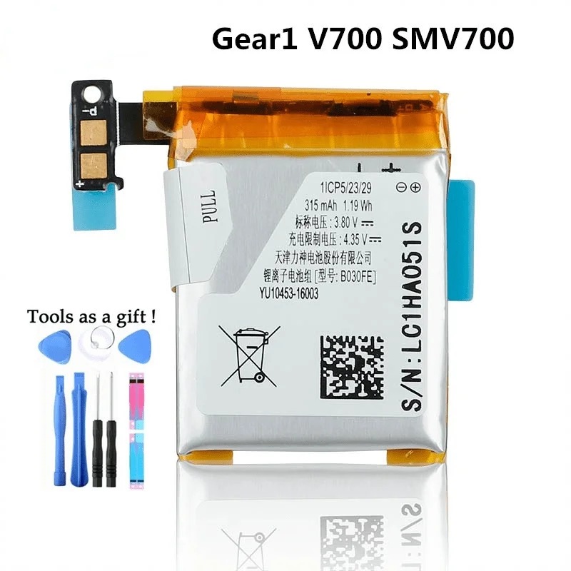 Оригинальная батарея Samsung Gear 1 SM-V700 для Samsung Galaxy Gear1 V700 SMV700 аутентичная сменная батарея B030FE b030fe 315 мАч
Оригинальная батарея Samsung Gear 1 SM-V700 для Samsung Galaxy Gear1 V700 SMV700 аутентичная сменная батарея B030FE b030fe 315 мАч
