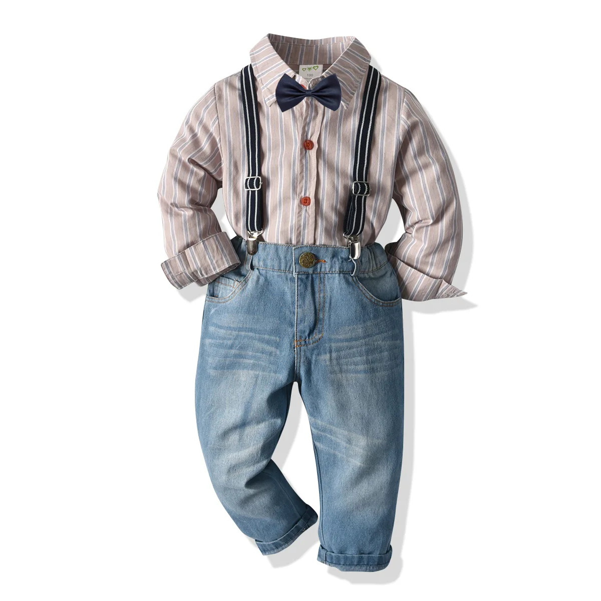 Kids Autumn Clothes New Children Suit Boys Striped Shirt Suspenders Jeans Gentleman Outfit Child Party Dress
Kids Autumn Clothes New Children Suit Boys Striped Shirt Suspenders Jeans Gentleman Outfit Child Party Dress