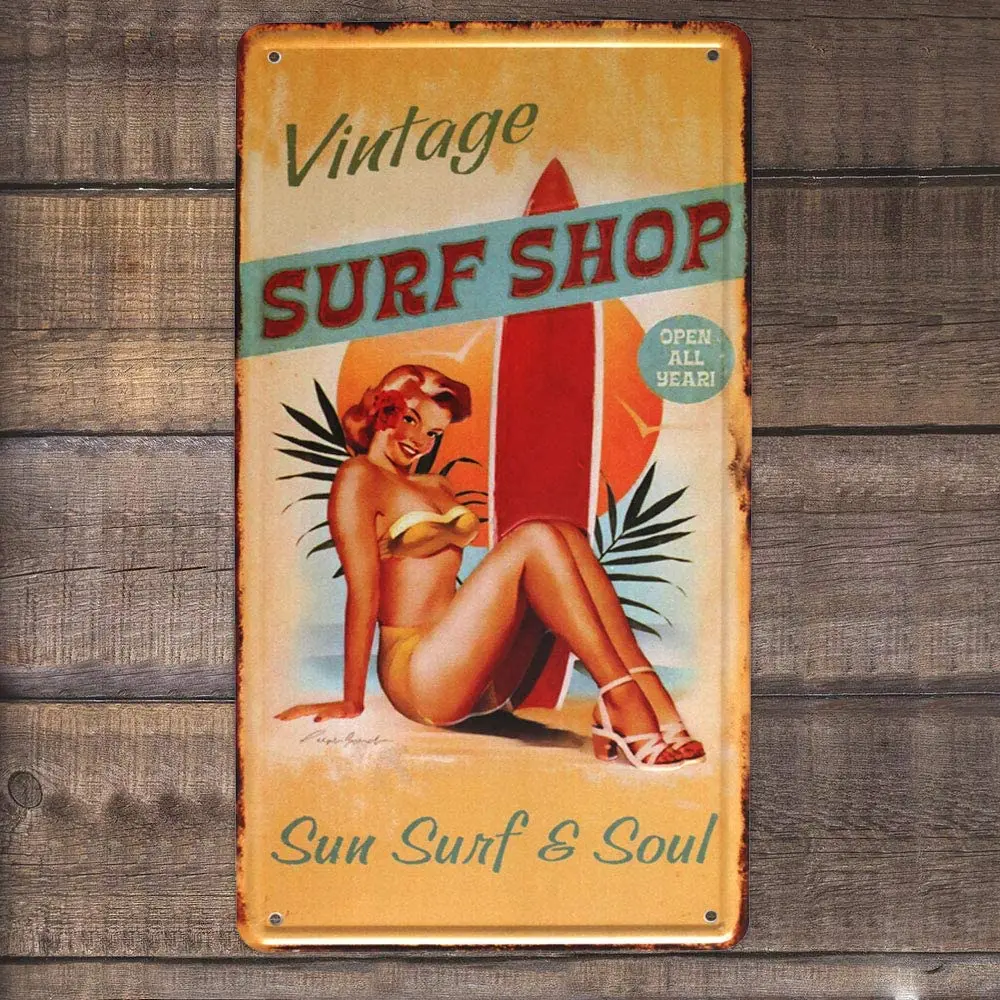 ARTCLUB Vintage Surf Shop Metal Tin Sign Sun Surfer Surfboard Plate Plaque License Plate Home Bar Wall Decor
ARTCLUB Vintage Surf Shop Metal Tin Sign Sun Surfer Surfboard Plate Plaque License Plate Home Bar Wall Decor