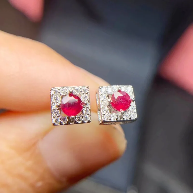 NATURAL REAL RUBY SQUARE STUD EARRING PER JEWELRY 0.15CT*2PCS GEMSTONE 925 STERLING SILVER FINE JEWELRY T290306
NATURAL REAL RUBY SQUARE STUD EARRING PER JEWELRY 0.15CT*2PCS GEMSTONE 925 STERLING SILVER FINE JEWELRY T290306