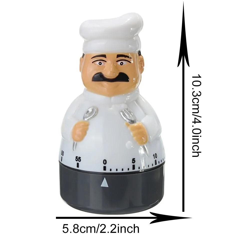 

Funny Uncle Chef Design Kitchen Timer Plastic Mechanical 60 Minutes Cooking Count Up Countdown Alarm Bell Sleep Stopwatch Clock