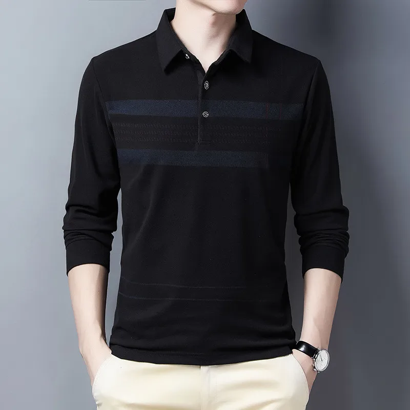 Ymwmhu Men Black Polo Shirt Striped Long Sleeve Autumn and Winter Thick Clothing Casual Warm Polo Shirt for Men Korean Tops
Ymwmhu Men Black Polo Shirt Striped Long Sleeve Autumn and Winter Thick Clothing Casual Warm Polo Shirt for Men Korean Tops