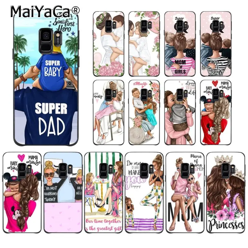 MaiYaCa красивый чехол для телефона мамы и дочки сына Samsung S9 plus S5 S6 S6edge S6plus S7 S7edge S8