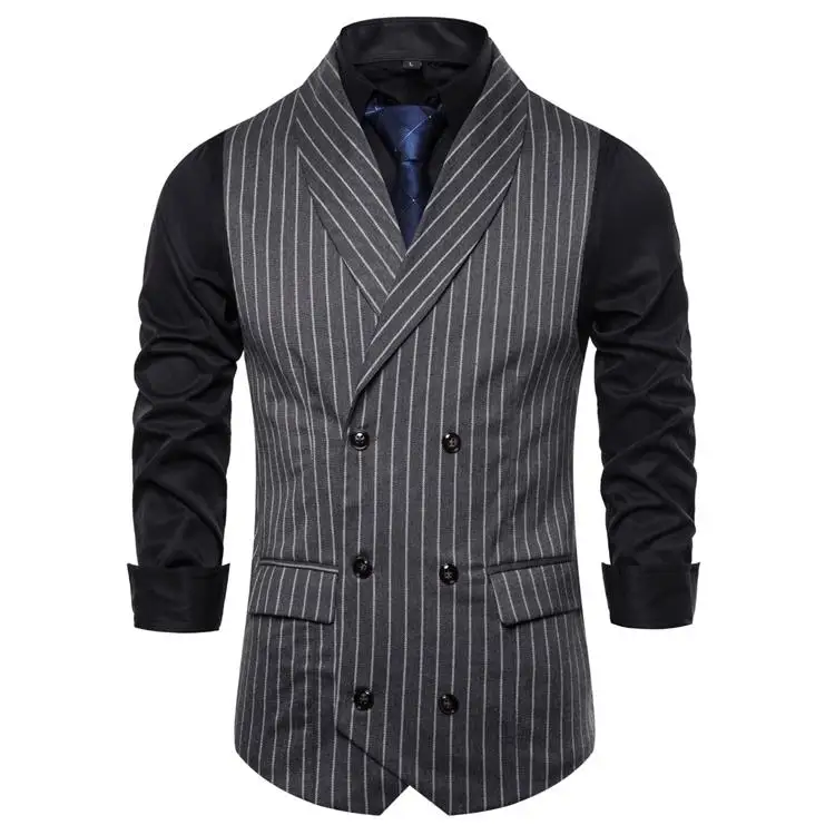 Striped Double Breasted Vest Men's Clothing Suits Business Casual Green Fruit Collar Waistcoats Vests For Man Black White
Striped Double Breasted Vest Men's Clothing Suits Business Casual Green Fruit Collar Waistcoats Vests For Man Black White