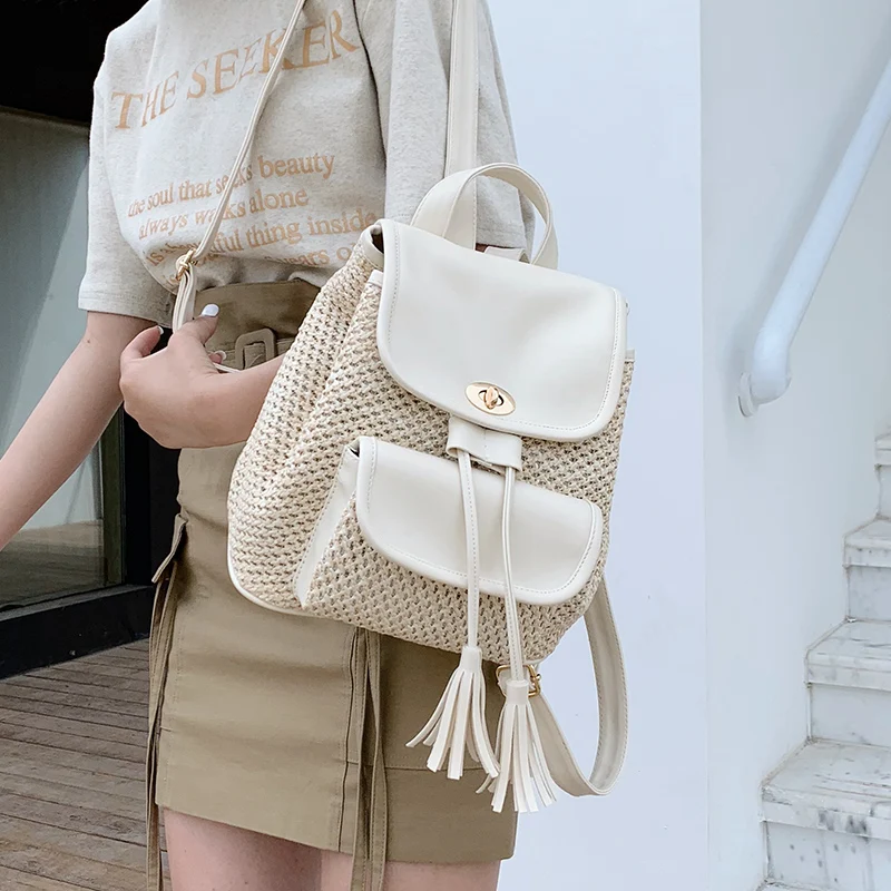 Fashion Straw Backpacks Rattan Backpack for Teenagers Girls Weave Lucury Pu School Bags Casual Summer Beach Travel Purse Large
Fashion Straw Backpacks Rattan Backpack for Teenagers Girls Weave Lucury Pu School Bags Casual Summer Beach Travel Purse Large