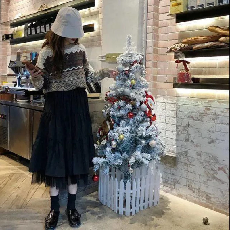 2021 длинные юбки для женщин в Корейском стиле Харадзюку белая черная Макси-юбка