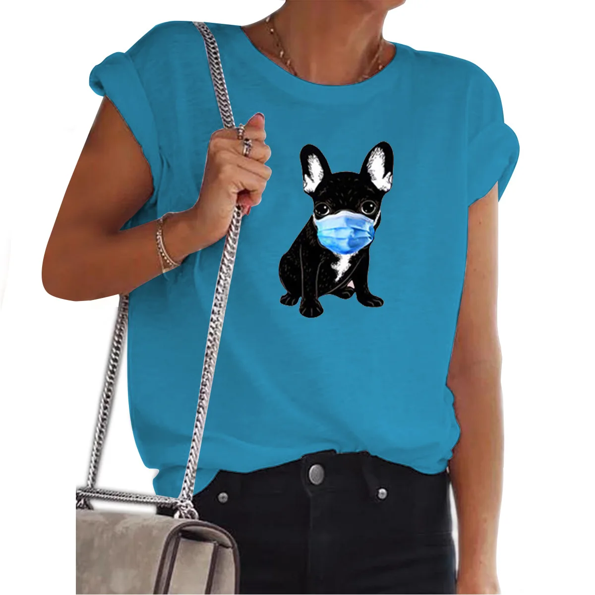 Cute Mask Dog Print Women T Shirt New 2021 Summer Casual Ladies Pullover Tees 5XL Oversized Loose T Shirt Female Streetwear Tops
Cute Mask Dog Print Women T Shirt New 2021 Summer Casual Ladies Pullover Tees 5XL Oversized Loose T Shirt Female Streetwear Tops