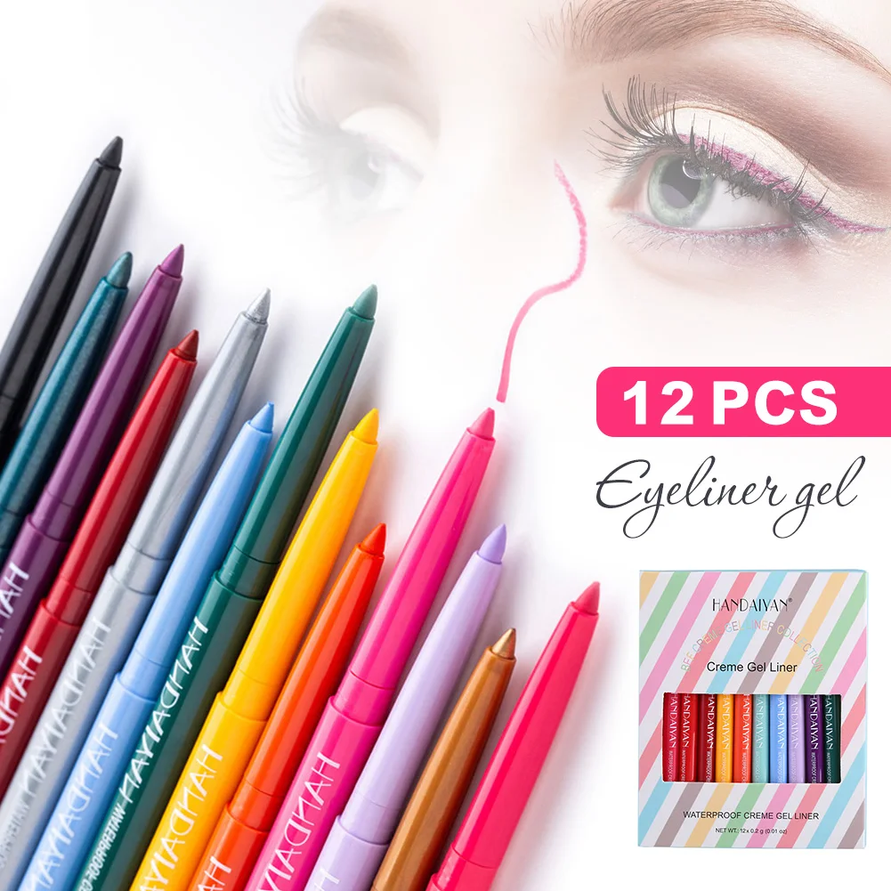 12Pcs Matte Eyeliner Gel Pen Kit Waterproof Smudgeproof Eyeliner Pencil Long Lasting Eyeliner Eye Makeup for Women
12Pcs Matte Eyeliner Gel Pen Kit Waterproof Smudgeproof Eyeliner Pencil Long Lasting Eyeliner Eye Makeup for Women