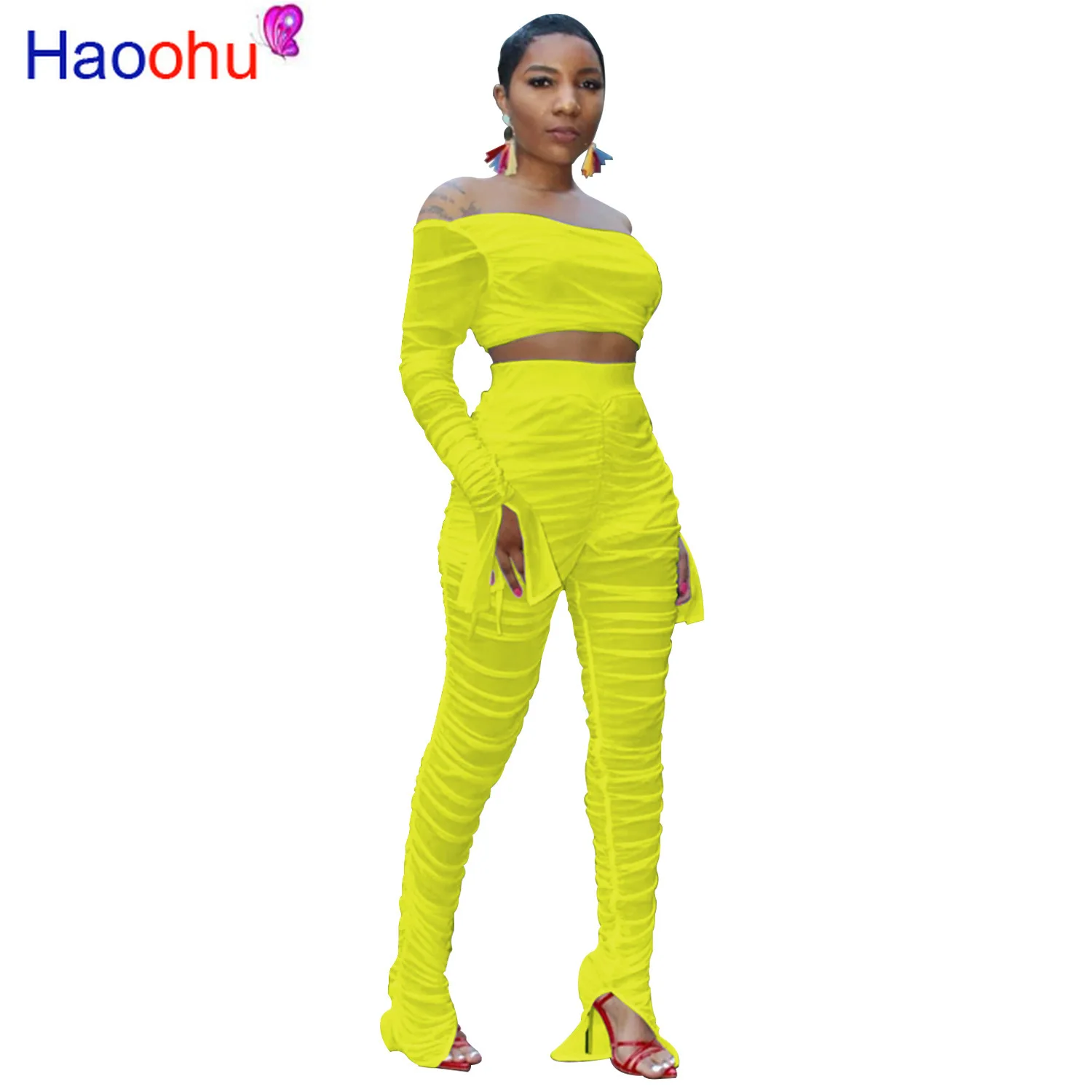 HAOOHU Sexy Sheer Mesh 2 Piece Set For Women Flare Sleeve Pullover Tops + Pencil Pants Perspective Club Two Piece Set Female
HAOOHU Sexy Sheer Mesh 2 Piece Set For Women Flare Sleeve Pullover Tops + Pencil Pants Perspective Club Two Piece Set Female