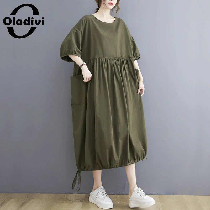 Oladivi 3 Colors Plus Big Dress for Women 35 45 55 Years Old Ladies Casual Loose Dresses Oversized Clothing Vestidios Robe 3227
Oladivi 3 Colors Plus Big Dress for Women 35 45 55 Years Old Ladies Casual Loose Dresses Oversized Clothing Vestidios Robe 3227