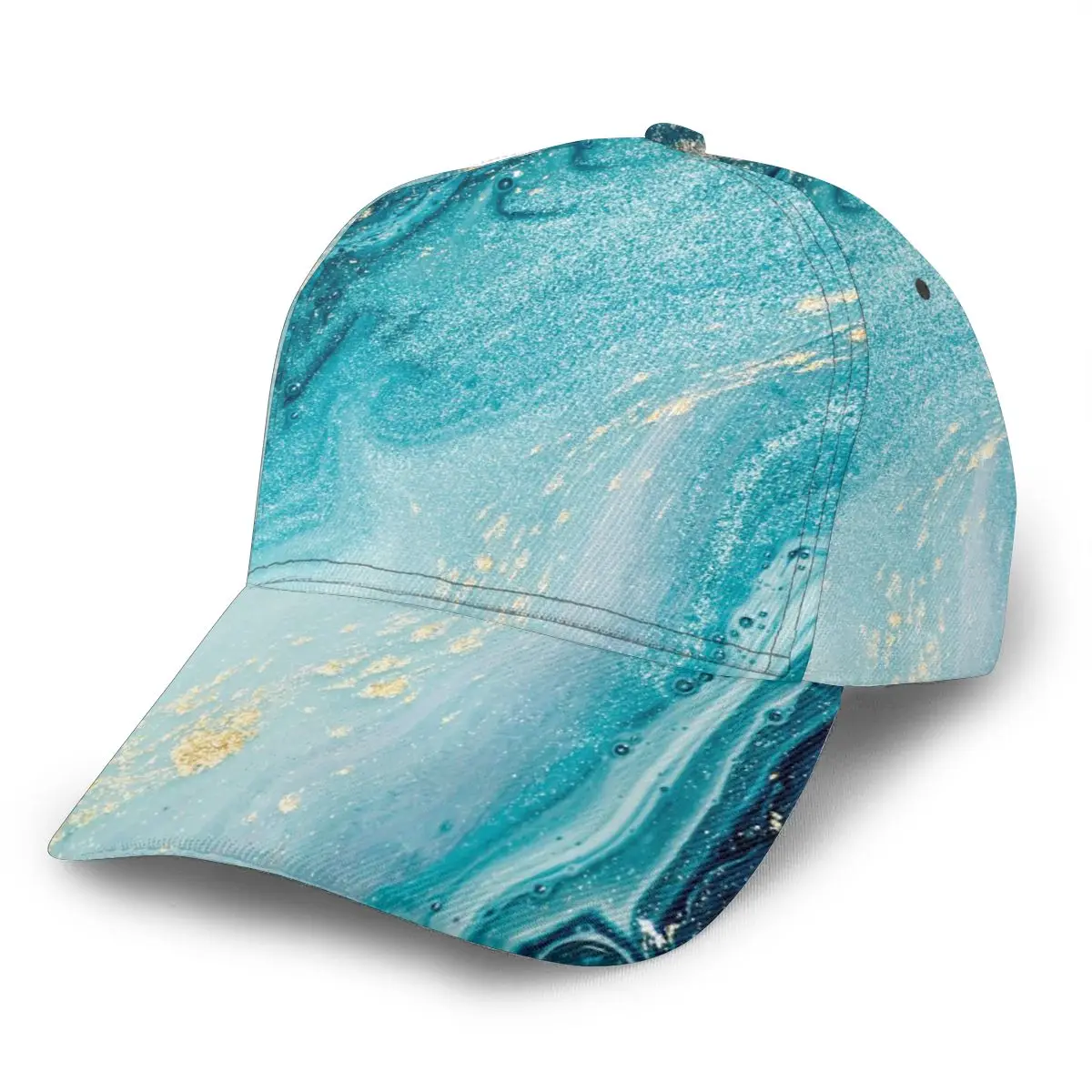 

2021 Summer New Unisex Outdoor Sport Sunscreen Baseball Hat Running Visor Cap Agate Ripples Swirls Marble