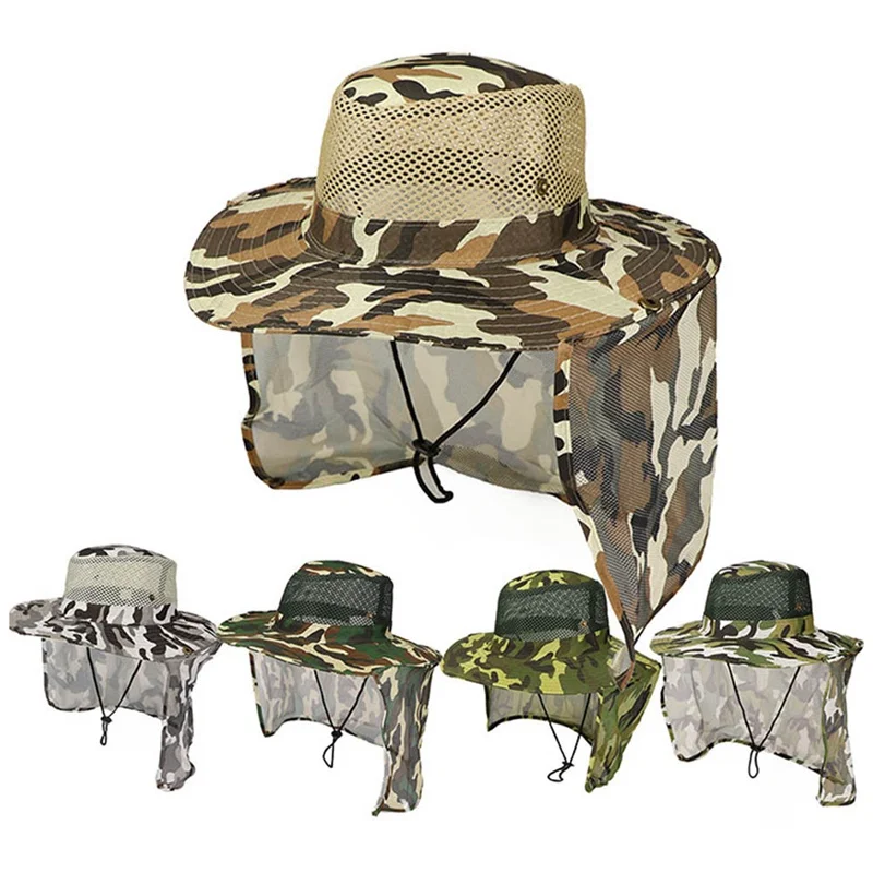 Camouflage Fishing Hiking Outdoor Men Work Hat Cover Neck Wide Brim Cap Hunting Hat Breathable Mesh Fishing Hat Mosquito Net Hat
Camouflage Fishing Hiking Outdoor Men Work Hat Cover Neck Wide Brim Cap Hunting Hat Breathable Mesh Fishing Hat Mosquito Net Hat