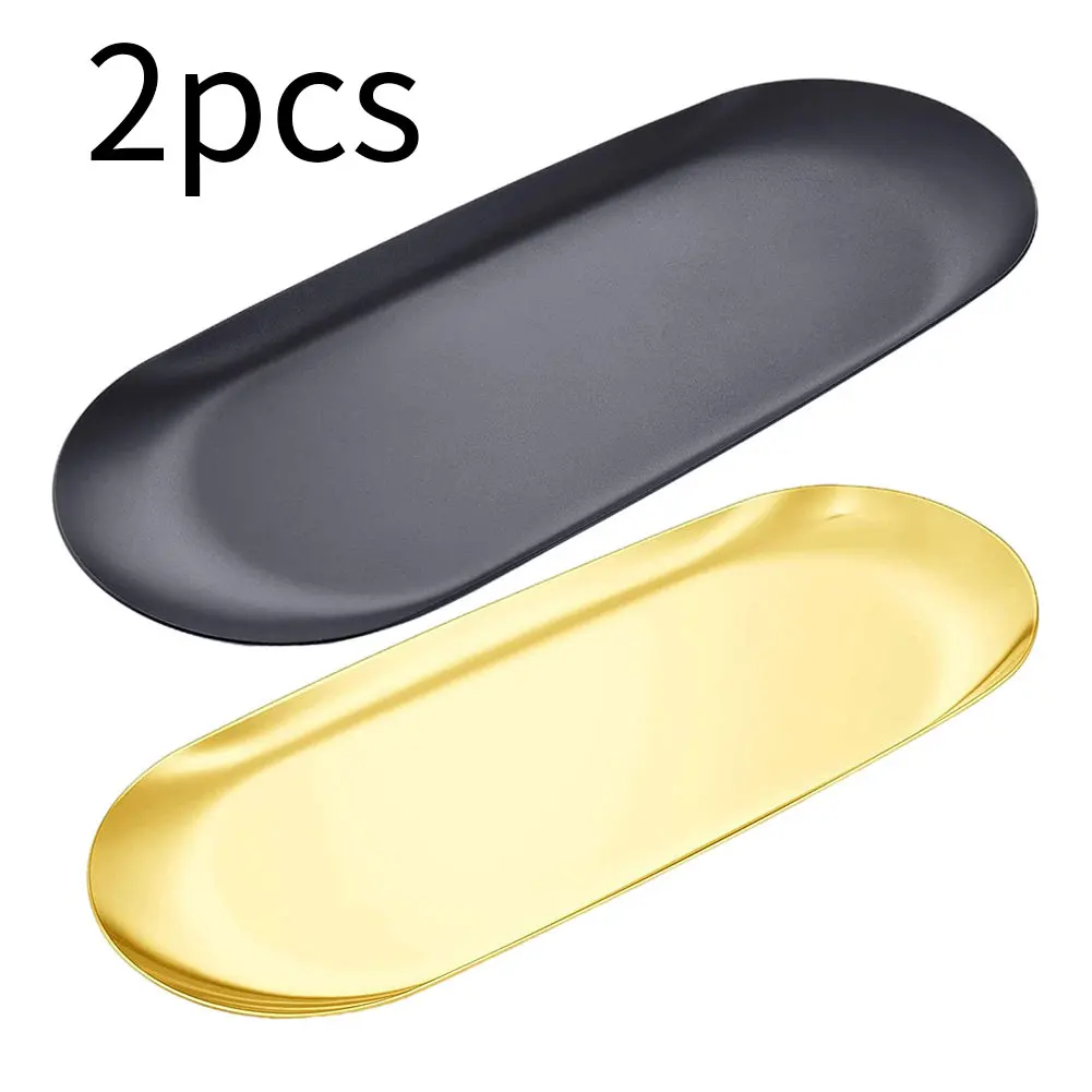 2PCS Stainless Steel Storage Tray Oval Exquisite Metal Cosmetics Jewelry Towel Tray Decorative Candlestick Plate Home Organizer
2PCS Stainless Steel Storage Tray Oval Exquisite Metal Cosmetics Jewelry Towel Tray Decorative Candlestick Plate Home Organizer