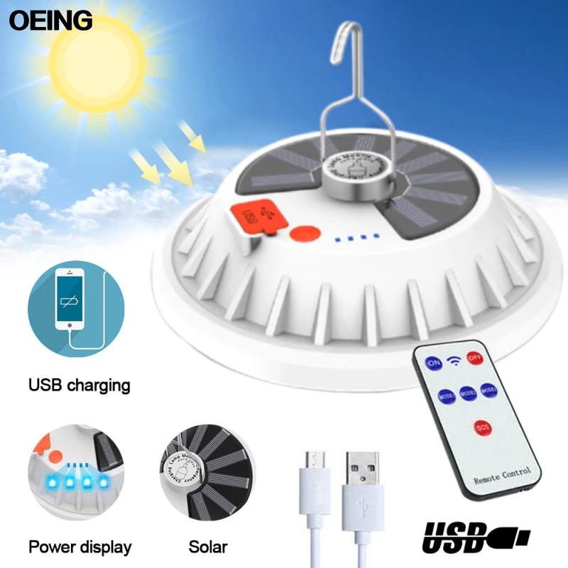 450㎡ Super Bright LED Bulb Solar Lamp Rechargeable Remote Control Outdoor Camping Lantern Portable Emergency Night Market Light
450㎡ Super Bright LED Bulb Solar Lamp Rechargeable Remote Control Outdoor Camping Lantern Portable Emergency Night Market Light