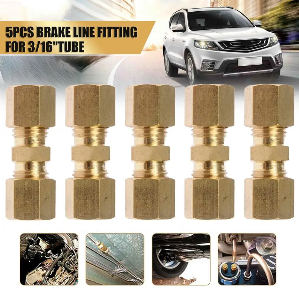 5Pcs Brass Compression Fitting Connector 3/16" OD Hydraulic Brake Lines Union Fitting Connector adapter Car Accessories
5Pcs Brass Compression Fitting Connector 3/16" OD Hydraulic Brake Lines Union Fitting Connector adapter Car Accessories