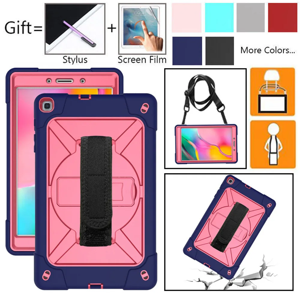 Тяжелый Ударопрочный силиконовый чехол для Samsung Galaxy Tab A 8,0, 2019, SM-T290, SM-T295, T297, 8,0 дюймов, защитный чехол для планшета + шейный ремешок
Тяжелый Ударопрочный силиконовый чехол для Samsung Galaxy Tab A 8,0, 2019, SM-T290, SM-T295, T297, 8,0 дюймов, защитный чехол для планшета + шейный ремешок