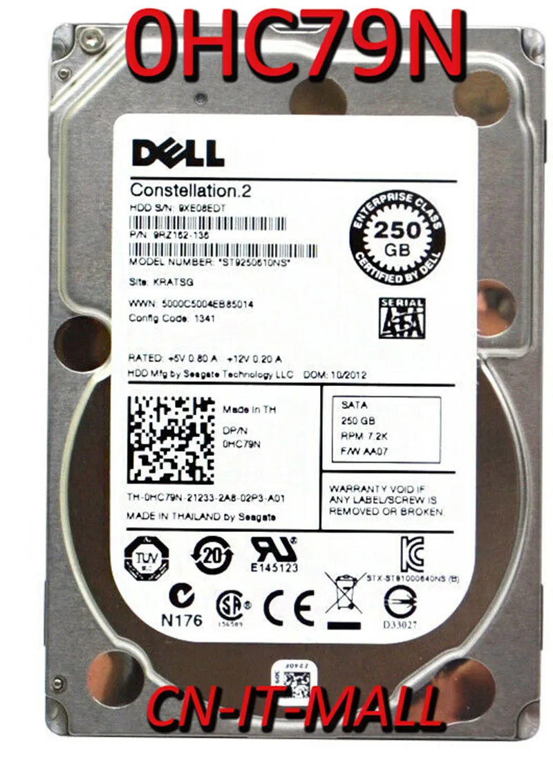 Pulled 0HC79N 0DNTWD ST9250610NS 250GB 7200 RPM 64MB Cache SATA 6.0Gb/s 2.5" Enterprise-class Internal Hard Drive
Pulled 0HC79N 0DNTWD ST9250610NS 250GB 7200 RPM 64MB Cache SATA 6.0Gb/s 2.5" Enterprise-class Internal Hard Drive