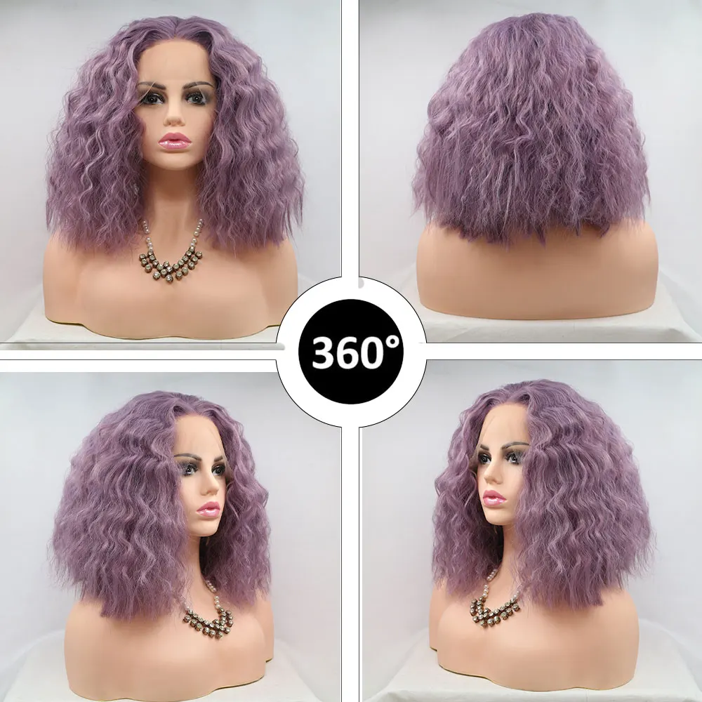 Short Bob Hair Transparent Synthetic Lace Front Wigs Natural Glueless For Black Women Purple Cosplay Heat Resistant Wig
Short Bob Hair Transparent Synthetic Lace Front Wigs Natural Glueless For Black Women Purple Cosplay Heat Resistant Wig