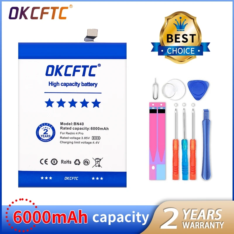 BN40 6000mAh Battery For Xiaomi Redmi 4 Pro Prime 3G RAM 32G ROM High Quality Phone Replacement Batteries
BN40 6000mAh Battery For Xiaomi Redmi 4 Pro Prime 3G RAM 32G ROM High Quality Phone Replacement Batteries
