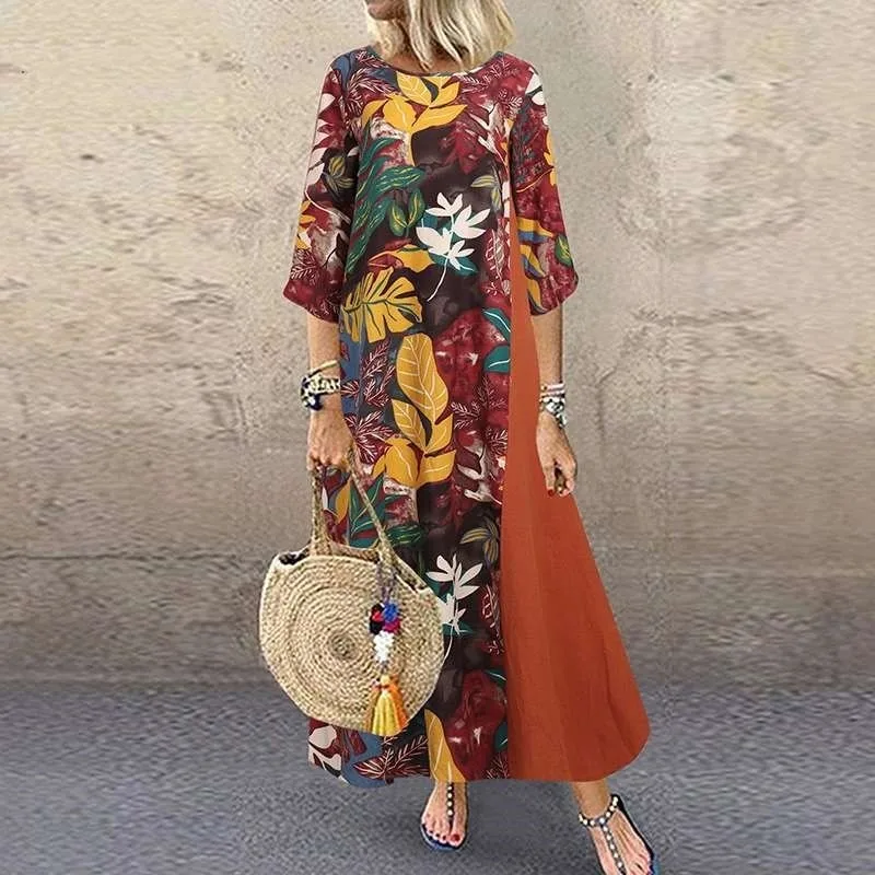 BJYL Women's Printed Boho Dress Three Quarter Sleeves Women Plus Size Dresses 2021 Vintage Summer Vintage Maxi Dress for Women
BJYL Women's Printed Boho Dress Three Quarter Sleeves Women Plus Size Dresses 2021 Vintage Summer Vintage Maxi Dress for Women