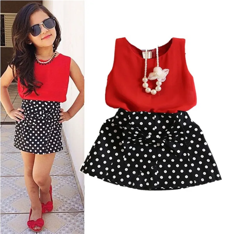 2020 Girls Baby Kids Outfits Set Summer Style Fashion Chiffon Tops+Bowknot Dot Skirt Clothes Outfits 2~7Y
2020 Girls Baby Kids Outfits Set Summer Style Fashion Chiffon Tops+Bowknot Dot Skirt Clothes Outfits 2~7Y